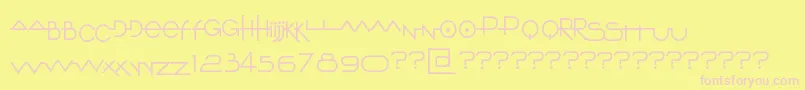 O10Type Font – Pink Fonts on Yellow Background