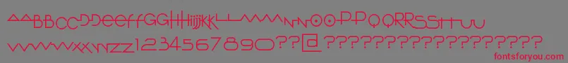 フォントO10Type – 赤い文字の灰色の背景