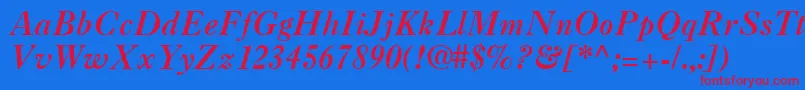 Caslon3LtItalic Font – Red Fonts on Blue Background