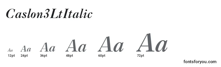 Caslon3LtItalic Font Sizes