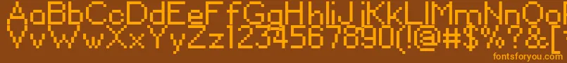 Fonte DavidSans – fontes laranjas em um fundo marrom