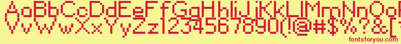 Police DavidSans – polices rouges sur fond jaune