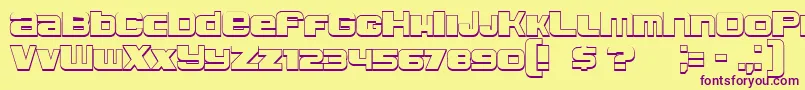 Leprosy3D Font – Purple Fonts on Yellow Background