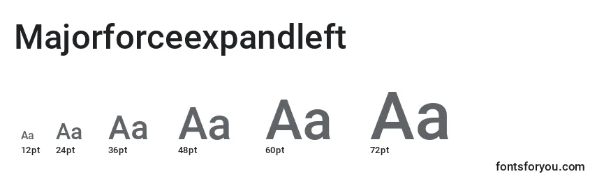 Размеры шрифта Majorforceexpandleft