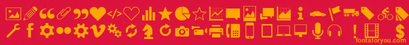 SosaRegular Font – Orange Fonts on Red Background