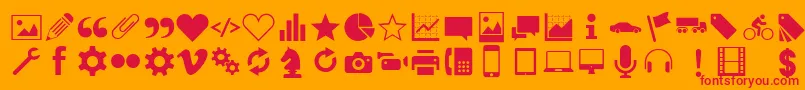 SosaRegular Font – Red Fonts on Orange Background