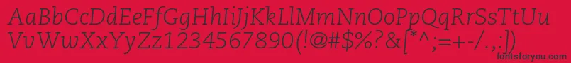 CaecilialtstdLightitalic Font – Black Fonts on Red Background