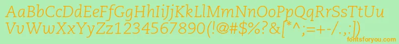 CaecilialtstdLightitalic Font – Orange Fonts on Green Background