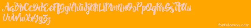 PancakesyrupTextured Font – Pink Fonts on Orange Background