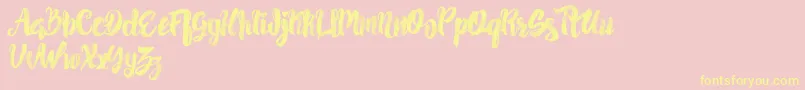 PancakesyrupTextured Font – Yellow Fonts on Pink Background