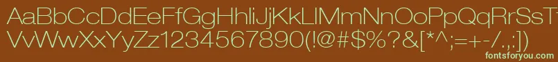 ContextRepriseThinexpSsiNormal Font – Green Fonts on Brown Background