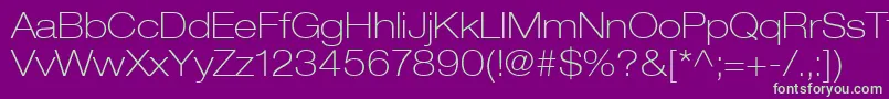 ContextRepriseThinexpSsiNormal Font – Green Fonts on Purple Background