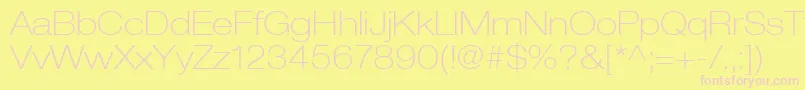 Шрифт ContextRepriseThinexpSsiNormal – розовые шрифты на жёлтом фоне
