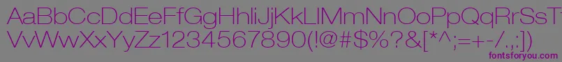 Шрифт ContextRepriseThinexpSsiNormal – фиолетовые шрифты на сером фоне