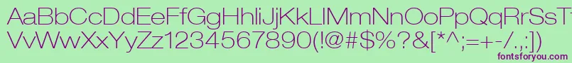 ContextRepriseThinexpSsiNormal Font – Purple Fonts on Green Background