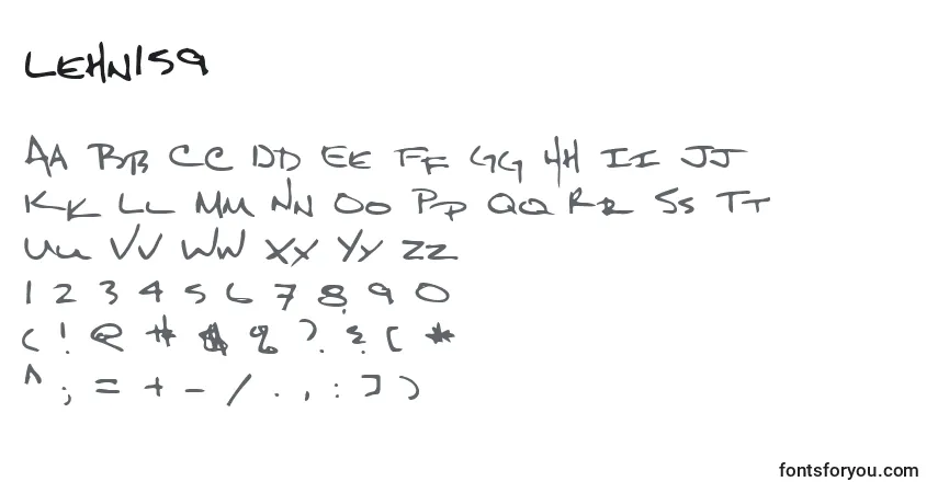 Czcionka Lehn159 – alfabet, cyfry, specjalne znaki