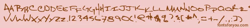 Lehn159 Font – Brown Fonts on Pink Background
