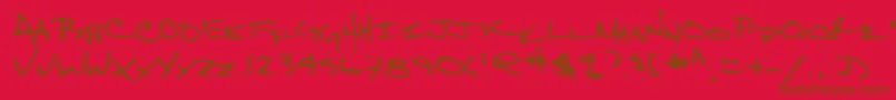 フォントLehn159 – 赤い背景に茶色の文字