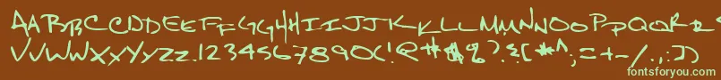 Lehn159 Font – Green Fonts on Brown Background