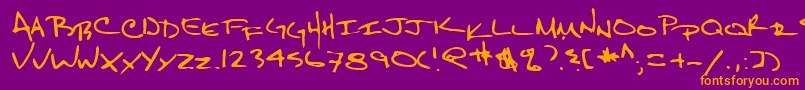 Lehn159 Font – Orange Fonts on Purple Background