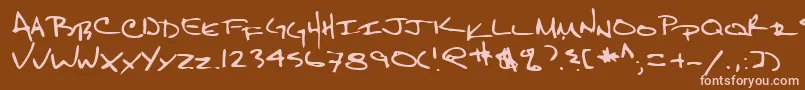 Lehn159 Font – Pink Fonts on Brown Background