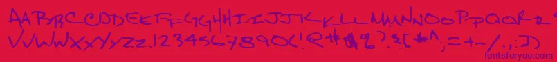 Lehn159 Font – Purple Fonts on Red Background