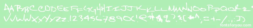 Lehn159-Schriftart – Weiße Schriften auf grünem Hintergrund
