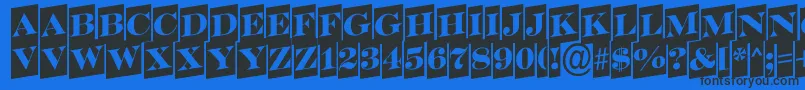 Шрифт SerifertitulcmupRegular – чёрные шрифты на синем фоне