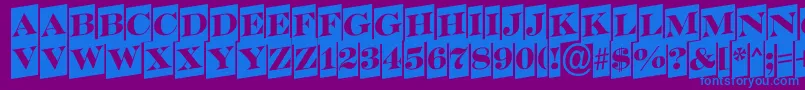 SerifertitulcmupRegular-fontti – siniset fontit violetilla taustalla