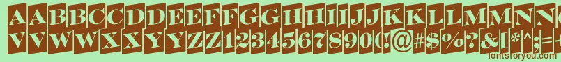 SerifertitulcmupRegular-fontti – ruskeat fontit vihreällä taustalla