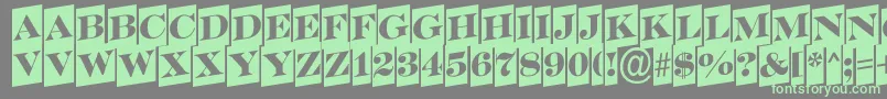 SerifertitulcmupRegular-fontti – vihreät fontit harmaalla taustalla