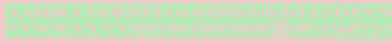 SerifertitulcmupRegular-Schriftart – Grüne Schriften auf rosa Hintergrund