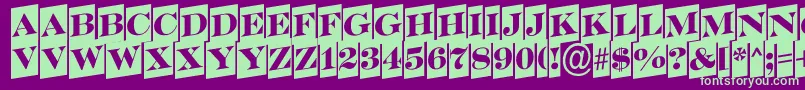 SerifertitulcmupRegular-Schriftart – Grüne Schriften auf violettem Hintergrund