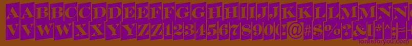 フォントSerifertitulcmupRegular – 紫色のフォント、茶色の背景