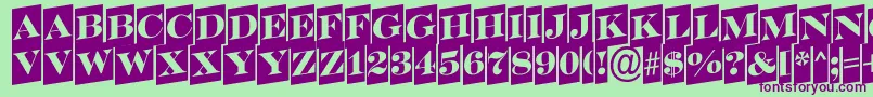 フォントSerifertitulcmupRegular – 緑の背景に紫のフォント