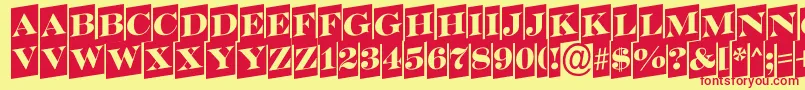 SerifertitulcmupRegular-fontti – punaiset fontit keltaisella taustalla