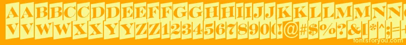 Czcionka SerifertitulcmupRegular – żółte czcionki na pomarańczowym tle