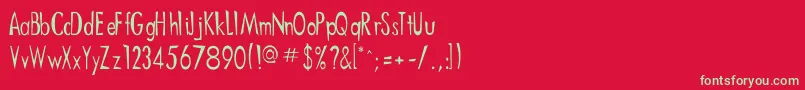 フォントSamuri – 赤い背景に緑の文字