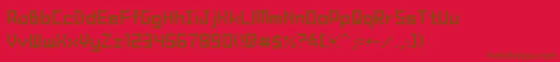 TamaMini02 Font – Brown Fonts on Red Background