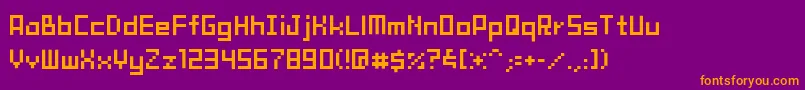 TamaMini02 Font – Orange Fonts on Purple Background