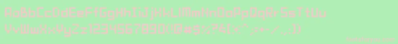 TamaMini02 Font – Pink Fonts on Green Background