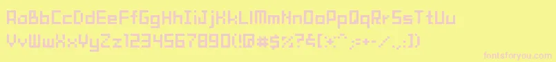 TamaMini02 Font – Pink Fonts on Yellow Background