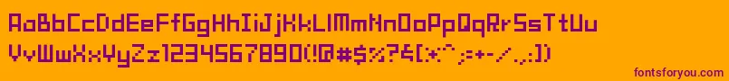 TamaMini02 Font – Purple Fonts on Orange Background