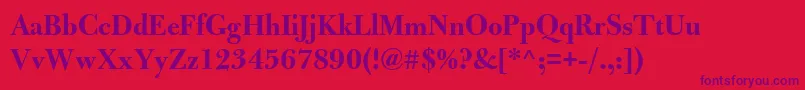 BulmerMtDisplayBold Font – Purple Fonts on Red Background