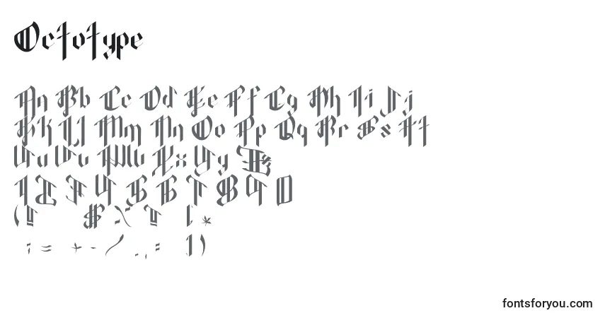 Octotype-fontti – aakkoset, numerot, erikoismerkit