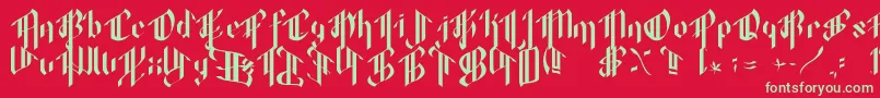 Octotype Font – Green Fonts on Red Background