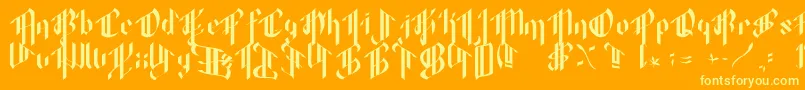 Octotype Font – Yellow Fonts on Orange Background