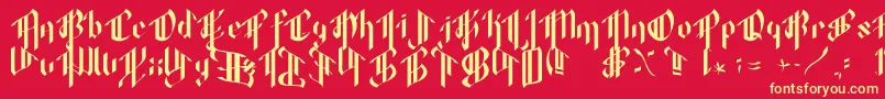 Octotype Font – Yellow Fonts on Red Background