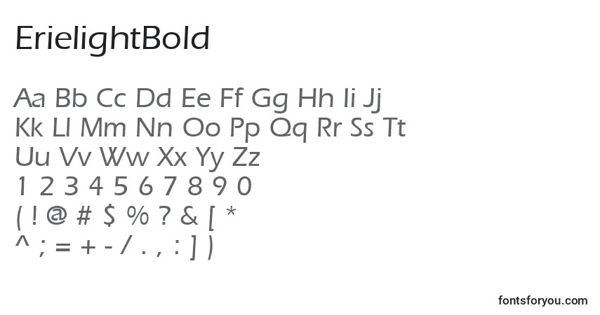 Шрифт ErielightBold – алфавит, цифры, специальные символы