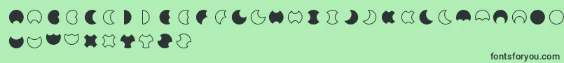 Moon2.0-Schriftart – Schwarze Schriften auf grünem Hintergrund